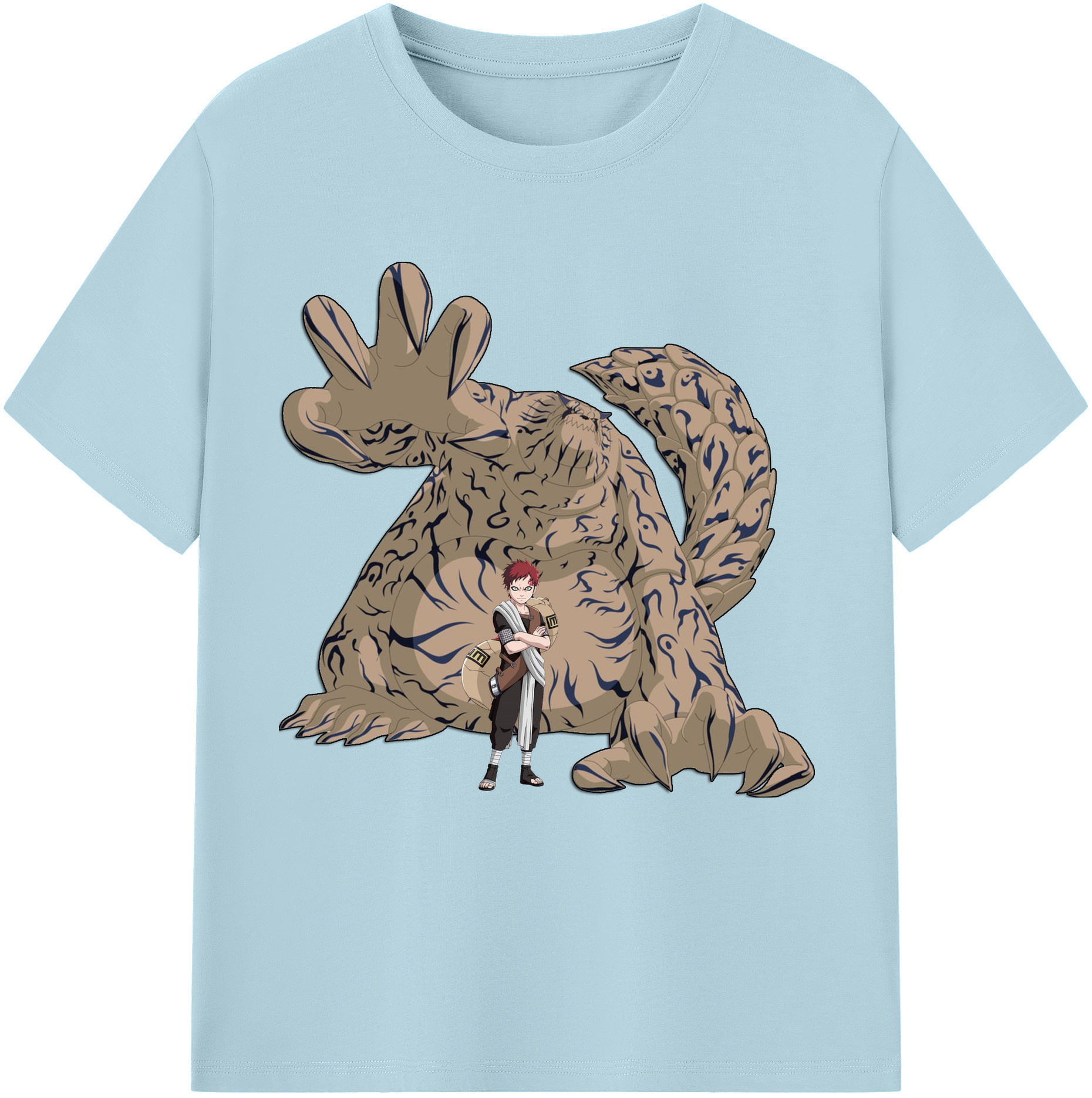 （画像用） NARUTO -ナルト- ガアラ Gaara 綿100％半袖Tシャツ（フロントプリント）